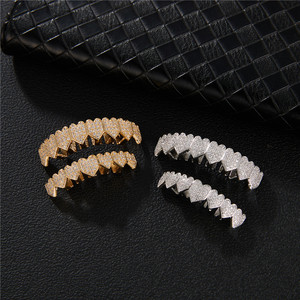 2023ใหม่ฮิปฮอป CZ paved zircon Denti grillz 8ฟันทองดีไซน์หรูหราออกแบบมาเป็นพิเศษสำหรับเป็นของขวัญ - Product Image 4