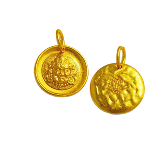 नए चीनी शैली के रेट्रो पेंडर हार प्राचीन सोने-रंगीन पीले देवता धन जातीय रूप से धार्मिक बच्चों के गहने मुख्य रूप से - Product Image 4