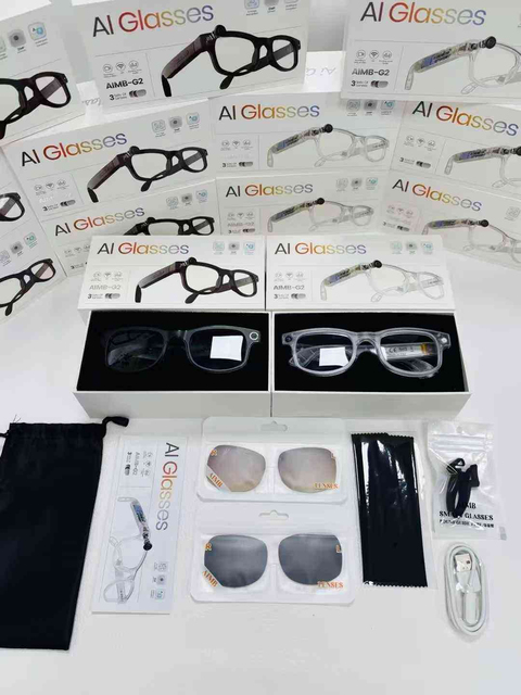 Ai Smart Glasses G2 Wi-Fi Transmission Camera Take Photos Video 1080P Audio Recording AI Translator Sunglasses Wearable Headset