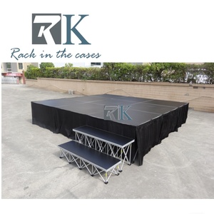 Scène mobile en aluminium, scène de spectacle portable, structure de scène pliable pour l'extérieur, plateforme de scène avec support - Product Image 2