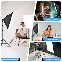 Kit de photographie vidéo BeiYang avec ampoule LED 85W à télécommande, boîte à lumière douce 50x70cm et trépied de 2m