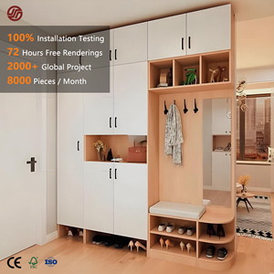 <span class=keywords><strong>Meuble</strong></span> à chaussures en bois massif moderne et minimaliste avec miroir de courtoisie, design élégant, sur mesure, pour salon - Product Image 1