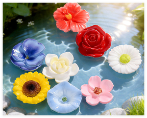 Breloques florales 3D en résine artificielle (cerisier, tournesol, rose, gardénia, marguerite) pour décoration de jardin, nœuds pour cheveux et bijoux - Product Image 6