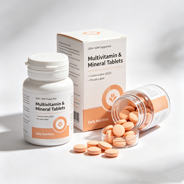 OEM/ODM High Potency Multivitamin and Mineral Tablets for Daily Immune Support Energy Metabolism Overall Health