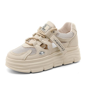   Chaussures à lacets sportives et confortables pour femmes, avec talon compensé intérieur en diamant, respirantes et antidérapantes, pour l'été, le printemps et l'automne - Product Image 6