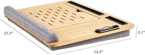 Combohome注文折りたたみ式バンブーラップデスクポータブルラップトップラップデスク、ピロークッションラップラップトップデスク付き - Product Image 6