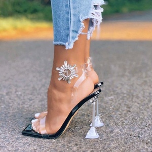 Sandales transparentes à bout carré pour l'été 2025, sandales de luxe transparentes pour femmes - Product Image 1