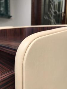 Luxury Modern Leather Wrapped Wood Nightstand <b>High</b>-end Bedroom Veneer <b>Bedside</b> <b>Table</b> with Drawer - Product Image 3