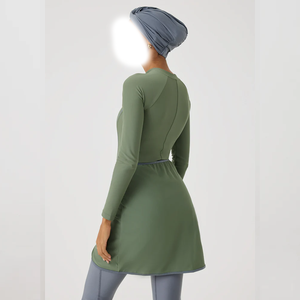 Dernier Maillot de Bain Burkini Modeste Imprimé à Coupe Haute pour Femme - Séchage Rapide, Respirant, Ensemble 2 Pièces, Options Grandes Tailles - Product Image 3