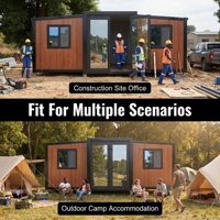 Bâtiment de bureau mobile modulaire préfabriqué en acier extensible de 20 pieds et 40 pieds, à assemblage rapide, isolé et portable
