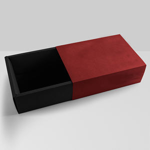 Caja de cartón deslizante de color claro, pequeña, personalizada, reciclable, roja, para regalos cosméticos de boutique. - Product Image 2