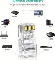 UGREEN Connecteur RJ45 pour câble Ethernet 8P8C Cat5E Cat5 à sertir modulaire mâle à femelle Connecteur réseau LAN Crystal