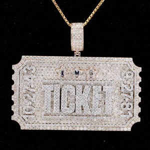 High Quality <b>Silver</b> Plated Baguette Cut Diamond <b>Charm</b> Pendant Personalized Letter 925 Sterling <b>Silver</b> Classic Style Mens - Product Image 1