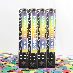 Handheld confetti cannon poppers 12 inch multi color tissue confetti