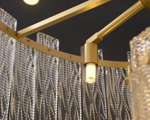 Lámpara Colgante LED de Vidrio con Diseño de Ondas de Agua en Cobre, Estilo Americano Moderno, de Lujo y Vintage, para Hotel, Restaurante, Oficina y Sala de Estar - Product Image 5