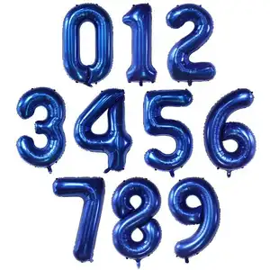 Bleu foncé 40 pouces nombre ballons grande taille bleu marine feuille numéro pour fête d'anniversaire décoration ballons