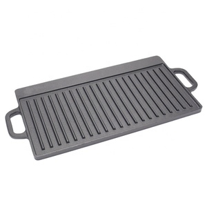 <span class=keywords><strong>Barbecue</strong></span> réversible en <span class=keywords><strong>fonte</strong></span> pré-assaisonnée, moulage sous pression, Double Grill, poêle pour la cuisine, Camping en plein air - Product Image 1
