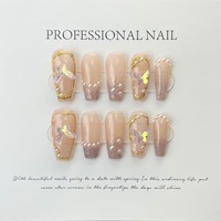 Ongles à presser de luxe 301-400, marque privée, faits à la main, sur mesure, en acrylique épais avec strass, faux ongles