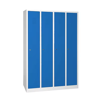 Meubles de rangement fonctionnels Armoire de rangement en acier à 4 portes Vêtements suspendus/Casier en acier pour vêtements de sport