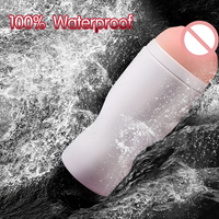 Wasserdichter Vakuum-Saugnapf TPR Masturbator Cup mit manuellem Ventil, lebensechte Schamlippen, gerippte Textur, sicheres, weiches TPR Sexspielzeug für Männer