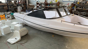 Bote de Fibra de Vidrio de Alta Velocidad para <span class=keywords><strong>Mar</strong></span> o <span class=keywords><strong>Lago</strong></span>, 60HP, Doble Fondo, 6 Asientos, Motor Fuera de Borda Eléctrico, Kayak, Caja de Control Tipo D, Motor a Combustible - Product Image 4