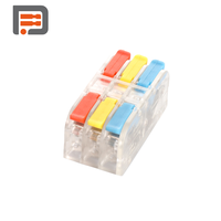 Connecteur de câble électrique transparent à levier rouge, jaune et bleu DF-2608-3--3P, à branchement rapide