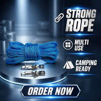 Tendeur de corde rétractable en nylon avec boucle en alliage pour tente de camping, bâche, hamac – Équipement de plein air (Chine)