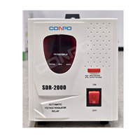 Stabilisateur de tension automatique monophasé SDR-2000VA de type relais/microprocesseur, régulateur AVR 220/230VAC, affichage LED, CE RoHS