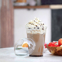 Gobelets jetables transparents à paroi simple en plastique pour petit-déjeuner, parfait pour les yaourts et les flocons d'avoine froids, avec couvercles, en PET de qualité alimentaire, 7 oz, logo personnalisé
