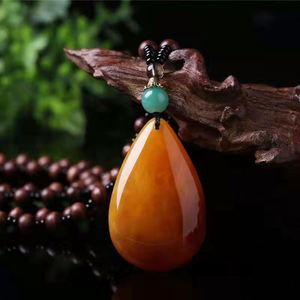 Trendy Resin Pendant Sweater <b>Chain</b> Vintage Amber Stones Natural Drop Carved Ethnic Style Buckle Necklaces for Luxury Gift - Product Image 3