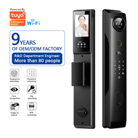 Serrure de porte intelligente à reconnaissance faciale 3D Aurelysse, déverrouillage par veine palmaire, interphone vidéo haute sécurité, prix usine, OEM ODM, application Tuya WiFi