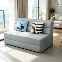 Sofá Cama Tatami Plegable OEM ODM, Sofá de Piso con Tamaño Personalizado, Opciones de Colchón de Tela Lino Tech, Directo de Fábrica VLranlife