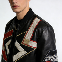 Vestes brodées traditionnelles pour hommes, veste en cuir vierge et veste en cuir PU fin en gros, commande en gros personnalisable