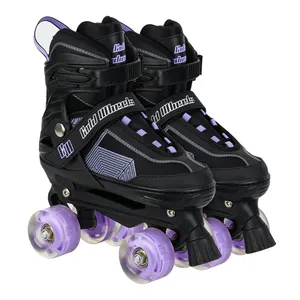 Aisamstar户外运动闪光滑冰鞋儿童双排轮四轮滑冰鞋