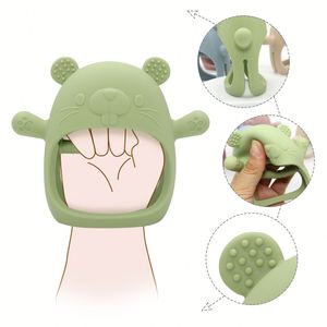 Jouet de dentition en silicone de qualité alimentaire en forme d'animal, anti-chute, pour bébés de 3 mois et plus, vente en gros - Product Image 3