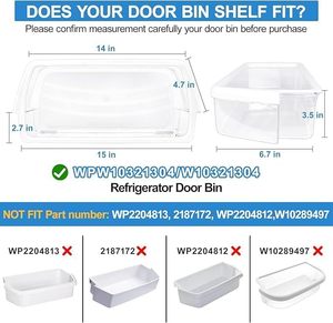 Étagère de <span class=keywords><strong>porte</strong></span> de réfrigérateur W10321304 compatible avec les réfrigérateurs <span class=keywords><strong>Whirlpool</strong></span>, remplace WPW10321304 PS11752778 AP6019471 2179574 - Product Image 4