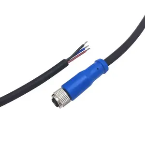 M8 3pin Straight A Coded With Female Connector To Open M8 Cable Molded PVC Cable Flying Leads