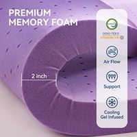 Doppelschichtige 5 Zoll Gel-Memory-Foam-Matratzenauflage King Size mit 1450 GSM Alternativ Gestepptem Design