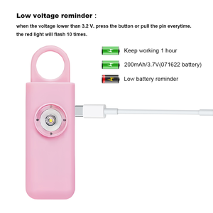Lolifong 130dB Wiederaufladbarer Kleiner Taschenalarm Tragbarer Schlüsselanhänger zur Selbstverteidigung Persönlicher Sicherheitsalarm für Frauen und Kinder - Product Image 2