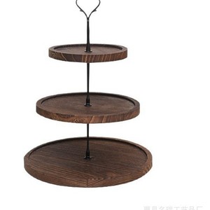 ชั้นวางเค้กไม้สองชั้นทรงกลมสำหรับตกแต่งงานวันเกิด - Product Image 3