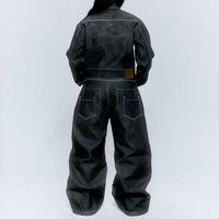 Ensemble 2 pièces sur mesure en jean japonais selvedge boutonné, coupe ample, pour homme – Pantalon et veste en denim épais