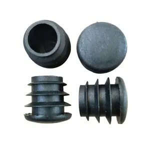 Round OD 19mm Plastic Tube End Threaded Plug For 19mm Pipe Furniture Desk Table Chair Sofa Leg