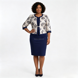 Robe de style africain pour femmes, imprimé floral, ensemble deux pièces, grande taille, pour les vêtements d'église, robe pour femmes - Product Image 1