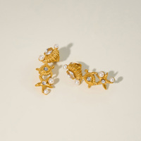 NOUVEAU VINTAGE COUR PRINCESSE BAROQUE BOUCLES D'OREILLES Dazan New INS Trendy 18k Pvd Plaqué Or Acier Inoxydable BRÉSILIEN ROBE BIJOUX