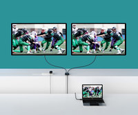 Répartiteur HDMI 4K 30Hz 1 entrée 2 sorties, MT-VIKI 1 ordinateur 2 moniteur + adaptateur secteur 2 ports répartiteur HDMI 1x2