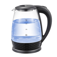 Bouilloire électrique 1,8 L 220V 110V en verre borosilicate transparent et plastique, certifiée CCC, chauffe-eau électrique portable