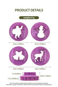 4 cái hai mặt giáng sinh Cắt Bánh Quy Tự Làm mô phỏng nướng trang trí đặt bánh khuôn ép nhựa kim loại cung cấp trực tiếp - Product Image 6