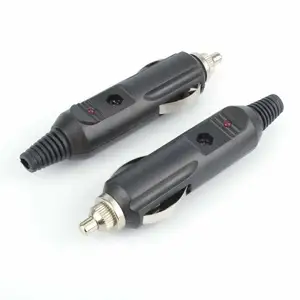 12V Car 20A Male Plug Cigarette Lighter Adapter Power Supply With Red Led