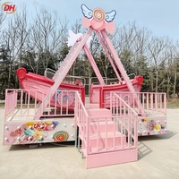 Manège Familial Attrayant à LED en Forme de Bateau Pirate pour Enfants, Idéal pour les Fêtes Foraines, Aires de Jeux Extérieures et Parcs d'Attractions