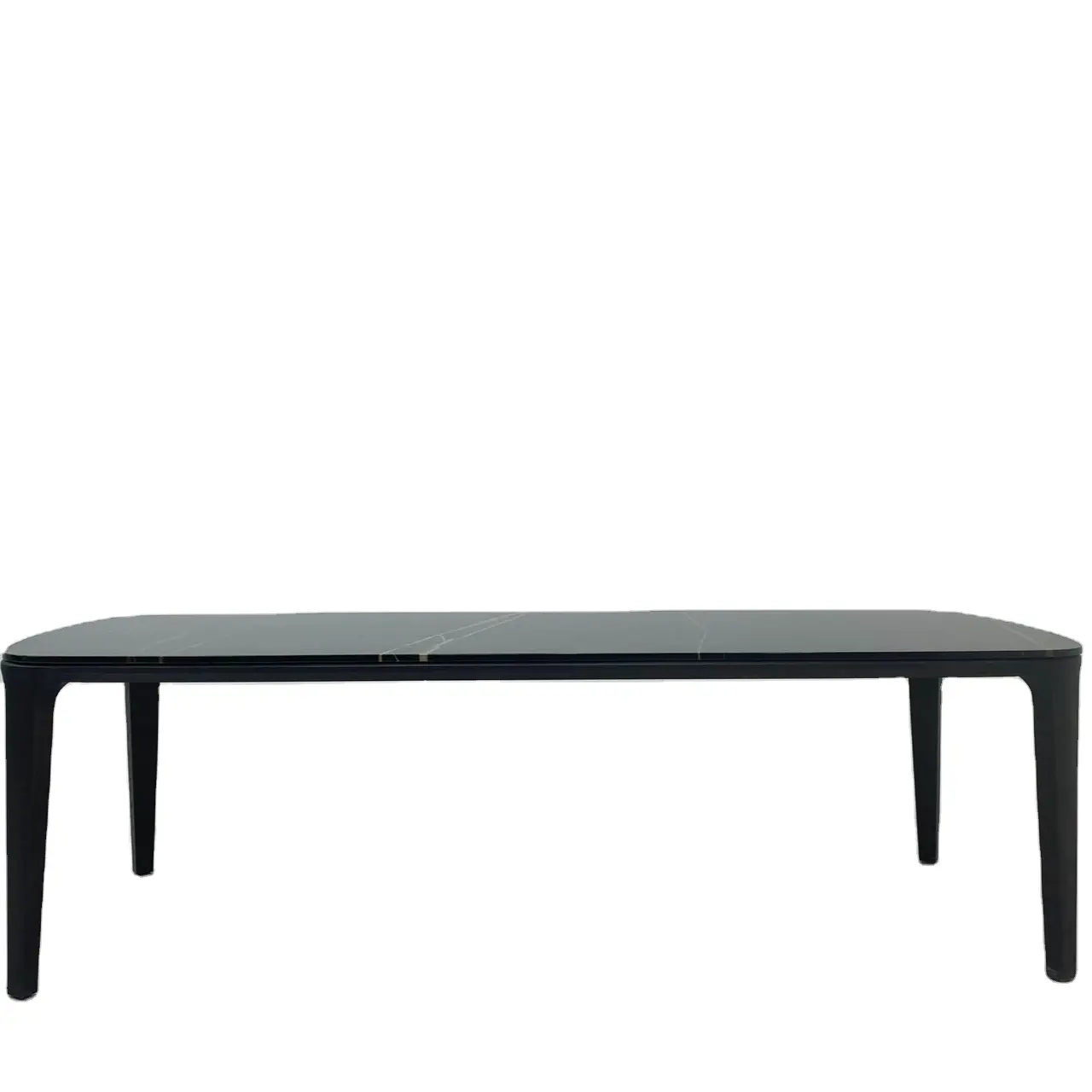 Table à manger minimaliste italienne au design de luxe avec chaises, table à manger en marbre noir naturel L, ensemble 10 places